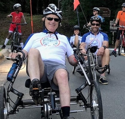 Bridge 2 Sports athlete on recumbent trike at BikeFest 2019